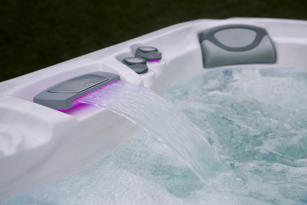 sundance hot tub waterfall with led light feature